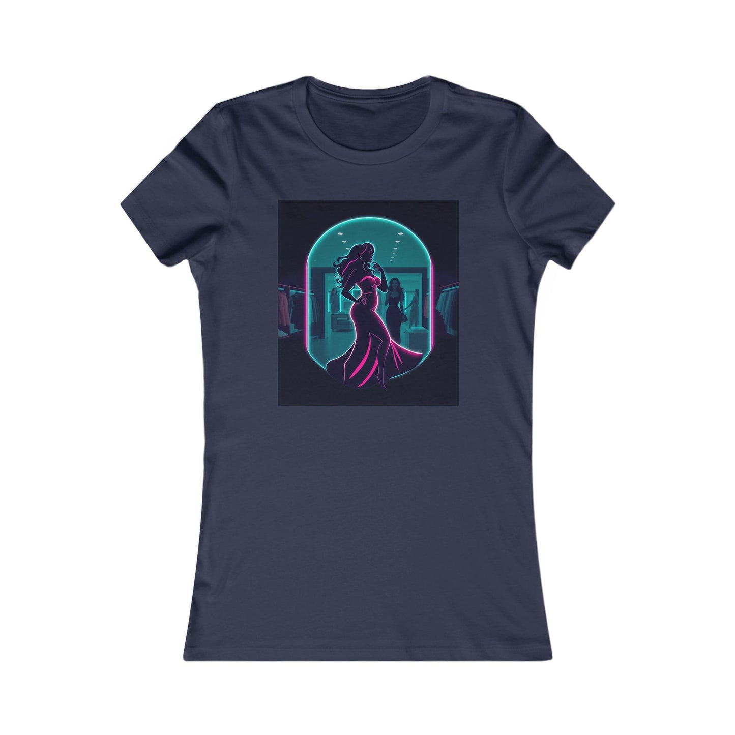 Retro Neon Femme Tee — Cyber City Silhouette & Diamond FBF Graphic