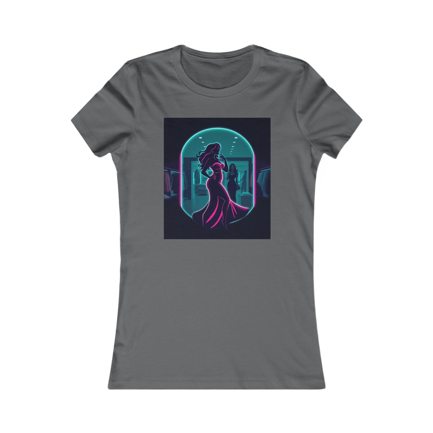 Retro Neon Femme Tee — Cyber City Silhouette & Diamond FBF Graphic
