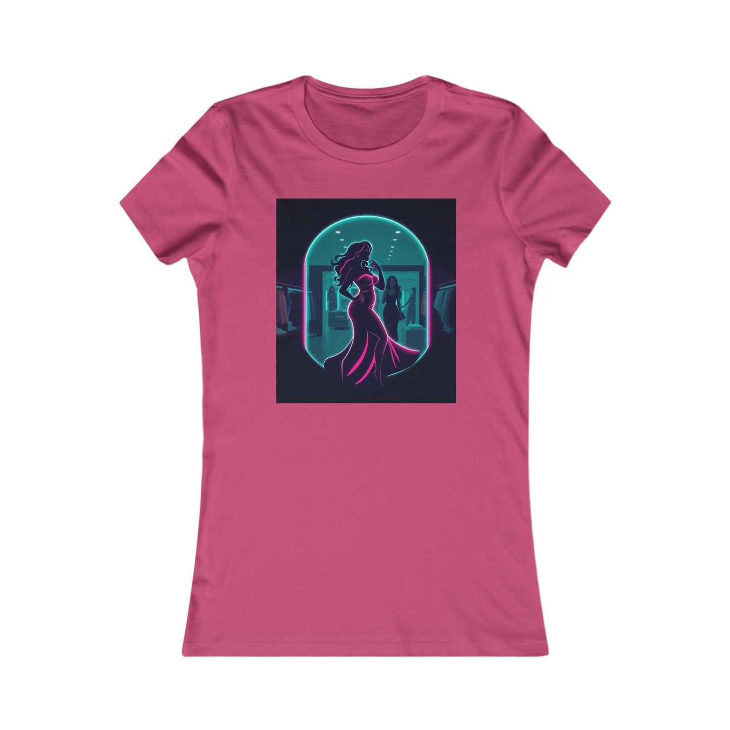 Retro Neon Femme Tee — Cyber City Silhouette & Diamond FBF Graphic