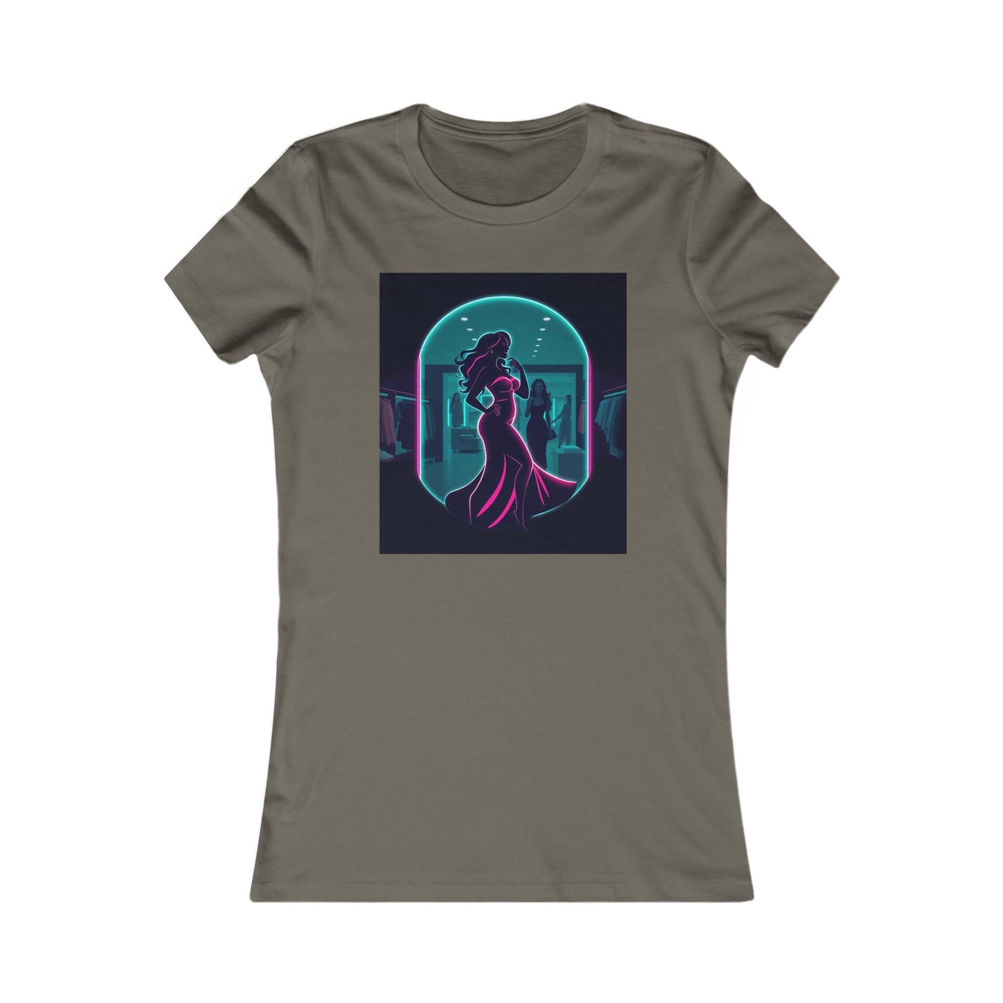 Retro Neon Femme Tee — Cyber City Silhouette & Diamond FBF Graphic