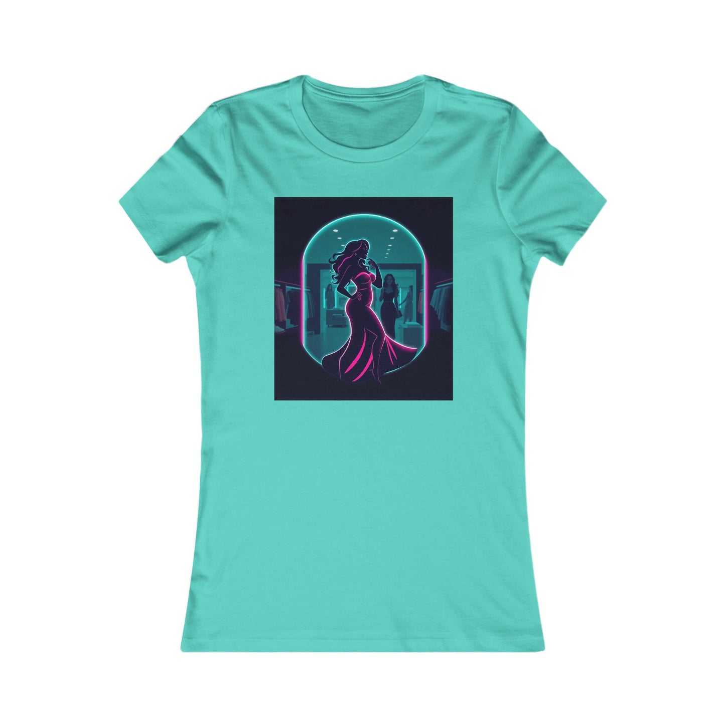 Retro Neon Femme Tee — Cyber City Silhouette & Diamond FBF Graphic