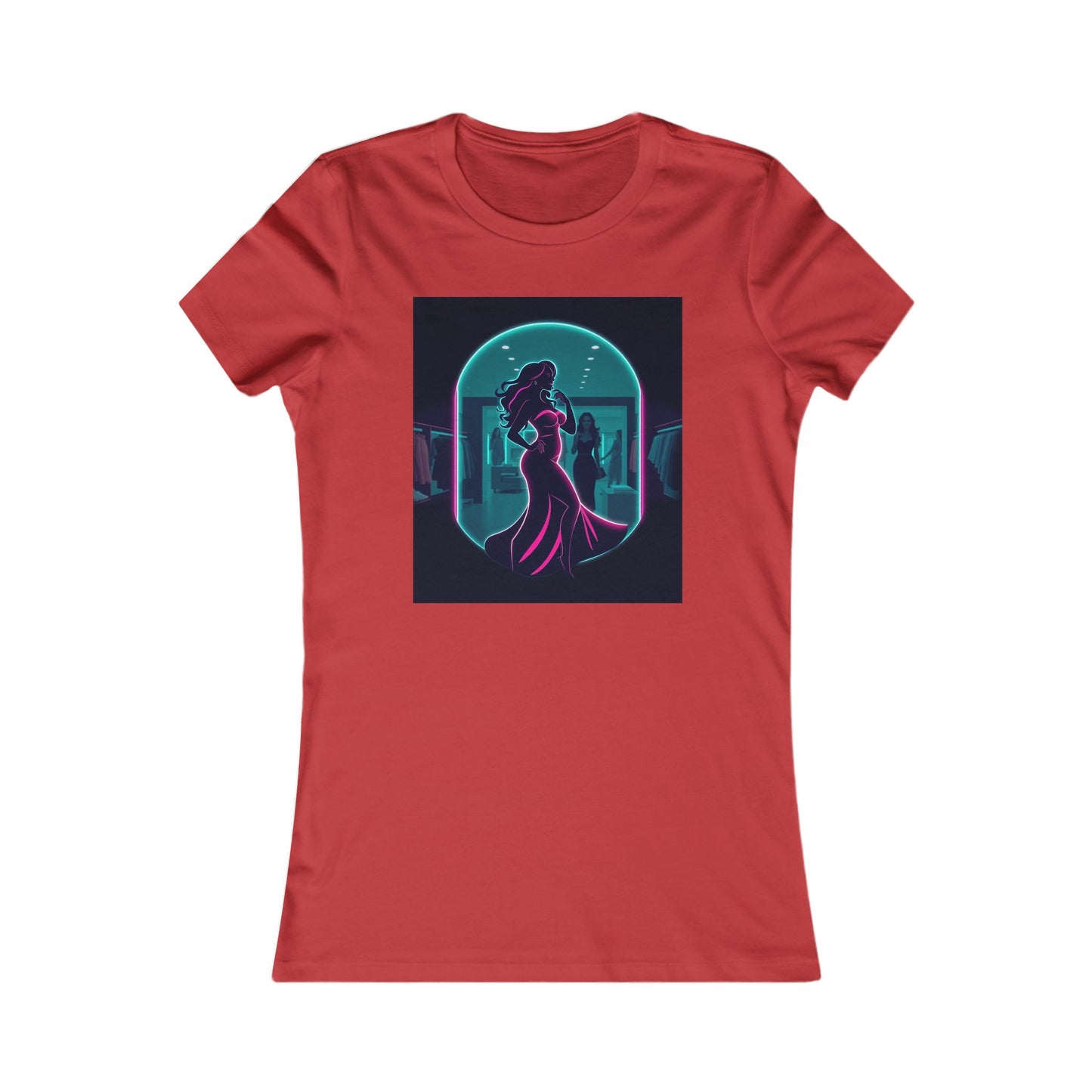 Retro Neon Femme Tee — Cyber City Silhouette & Diamond FBF Graphic