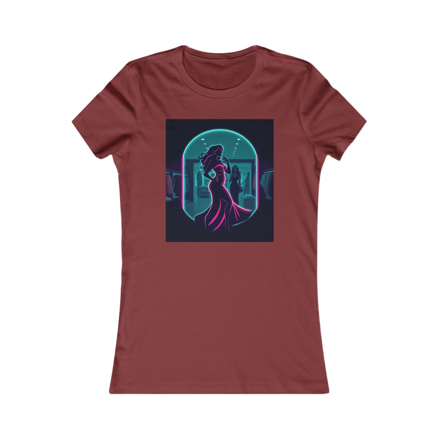 Retro Neon Femme Tee — Cyber City Silhouette & Diamond FBF Graphic