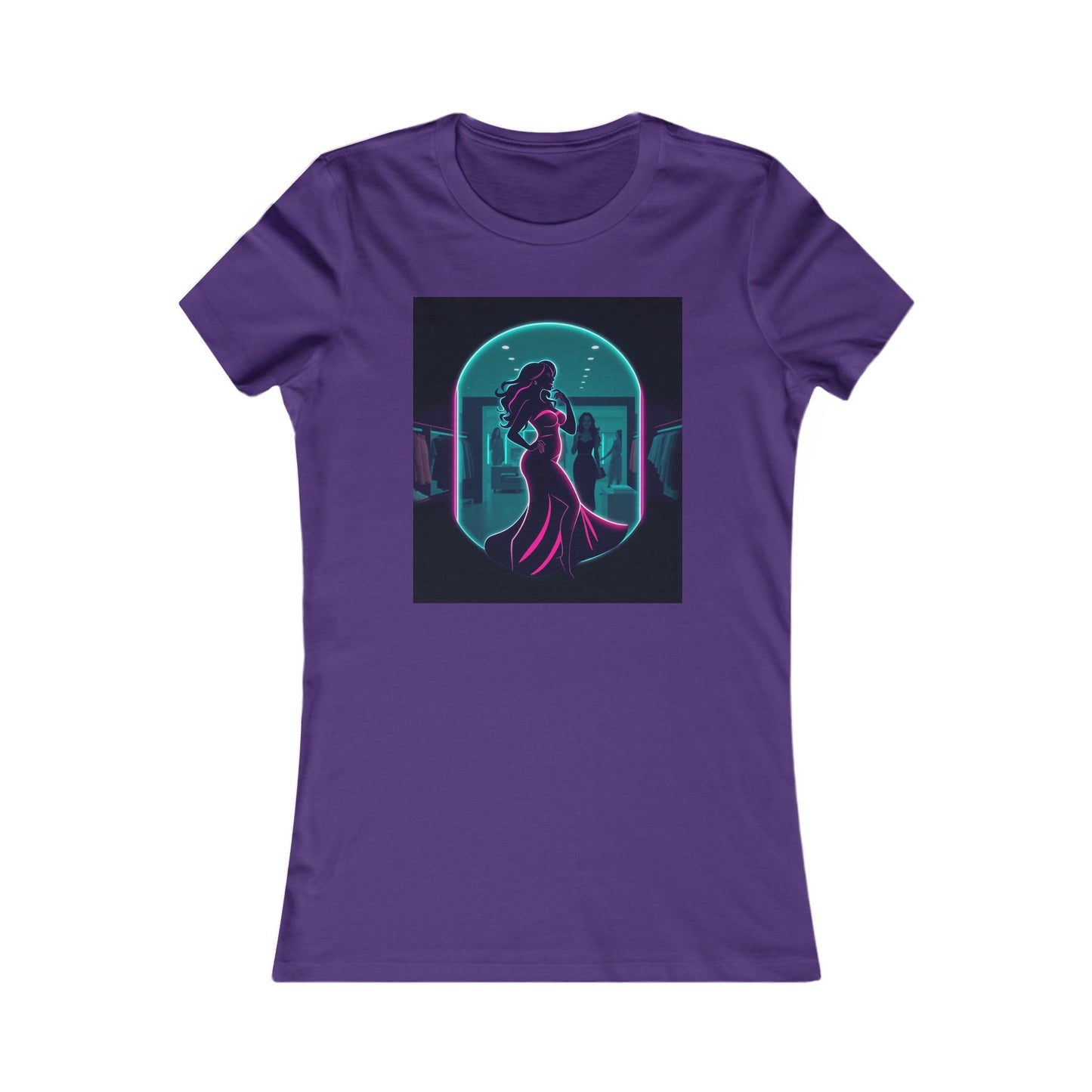 Retro Neon Femme Tee — Cyber City Silhouette & Diamond FBF Graphic