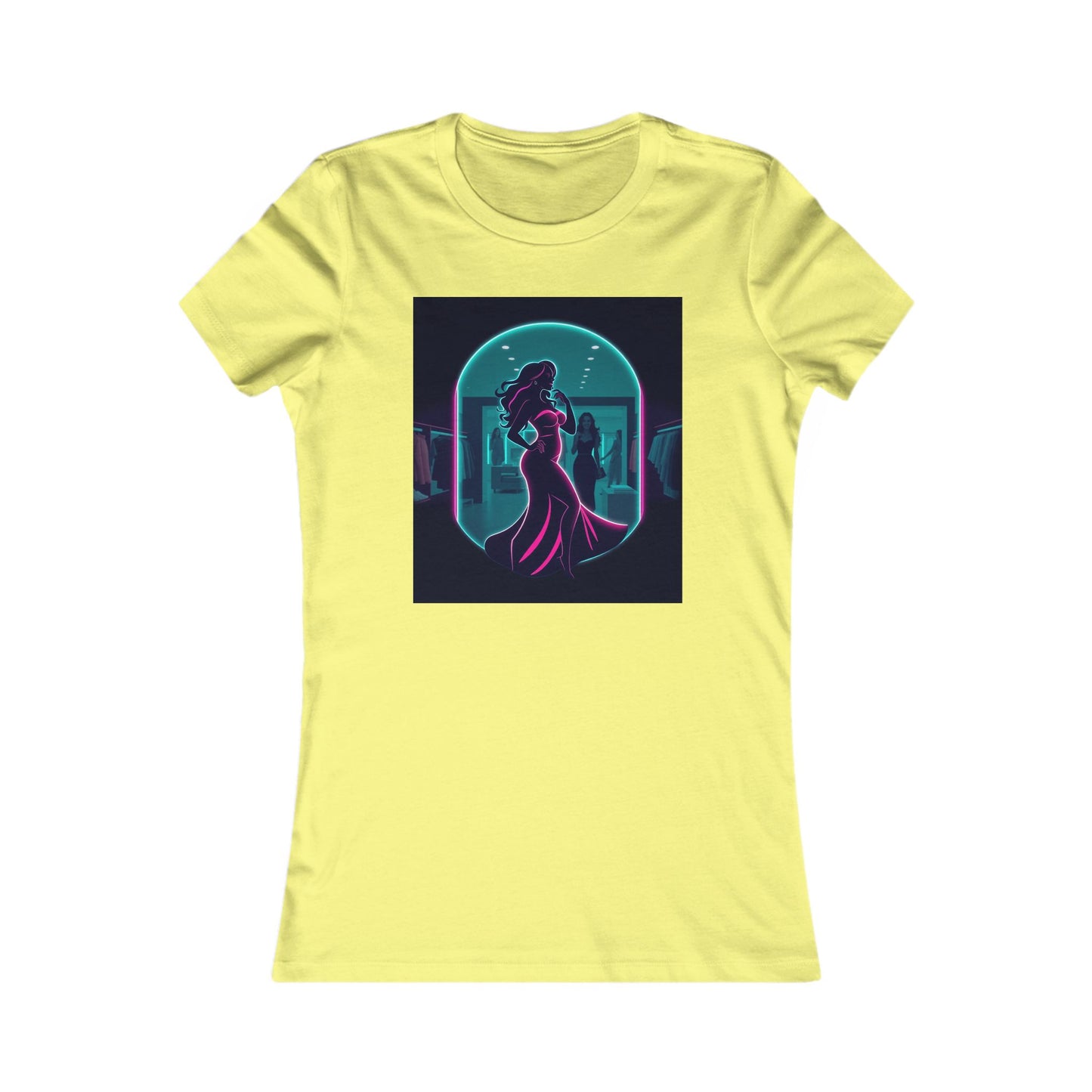 Retro Neon Femme Tee — Cyber City Silhouette & Diamond FBF Graphic