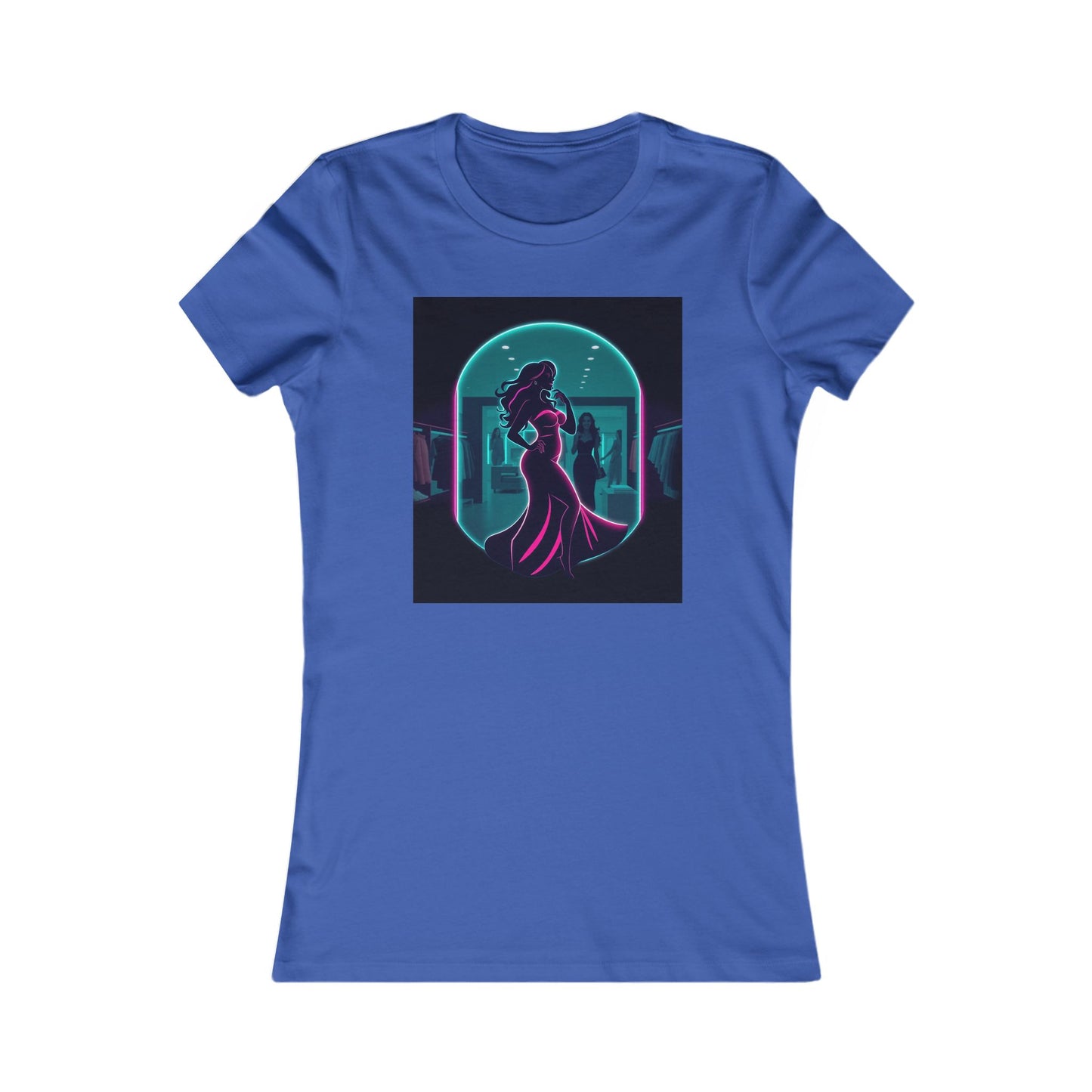 Retro Neon Femme Tee — Cyber City Silhouette & Diamond FBF Graphic