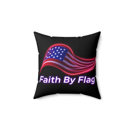 Patriotic Faith Square Pillow | Home Decor, Gift for Veterans, Independence Day, Memorial Day, Decorative Cushion