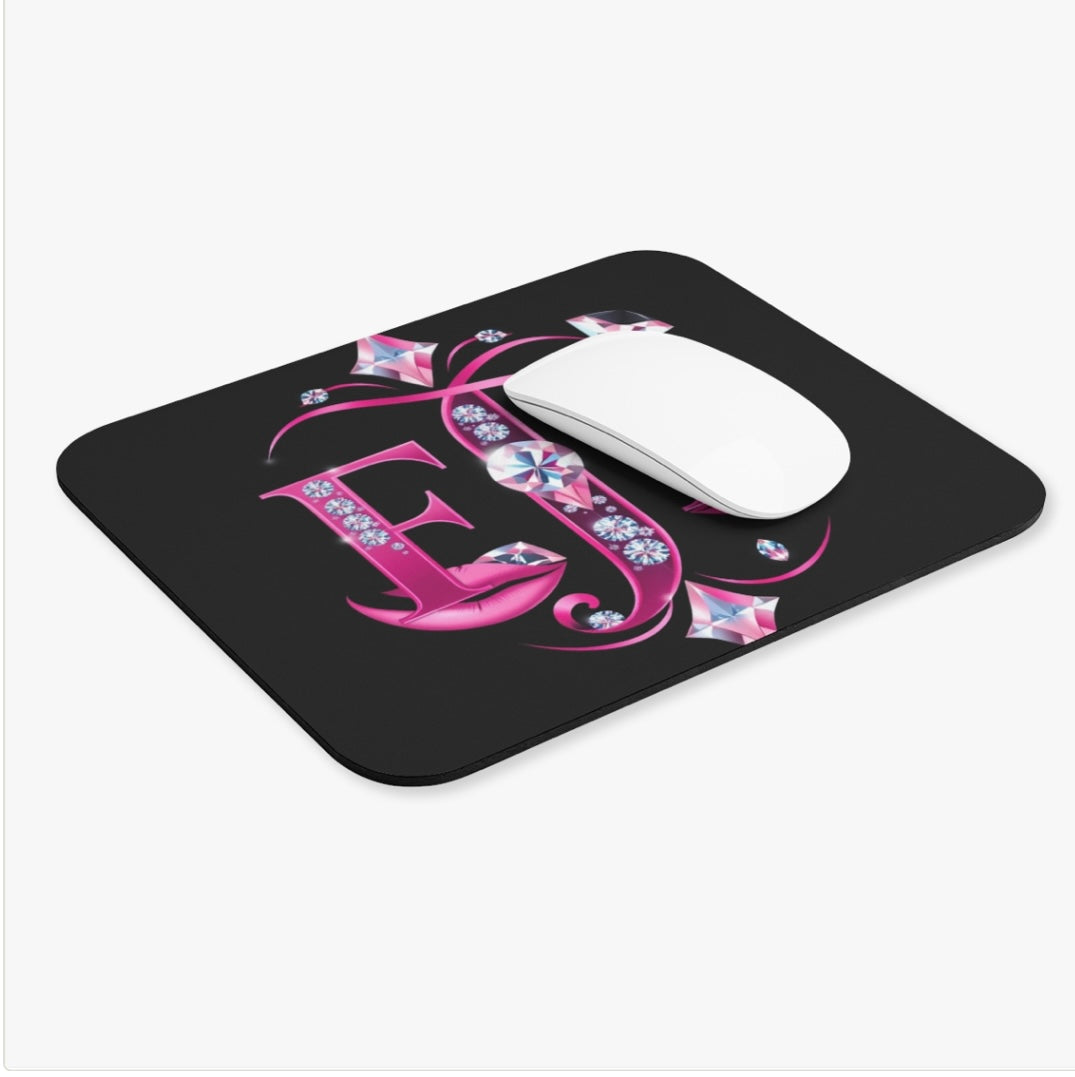 Stylish Personalized Mouse Pad with Bling Design, Glam Desk Accessory for Home Office, Computer Gift for her. (Size 9” X 8” rectangular)