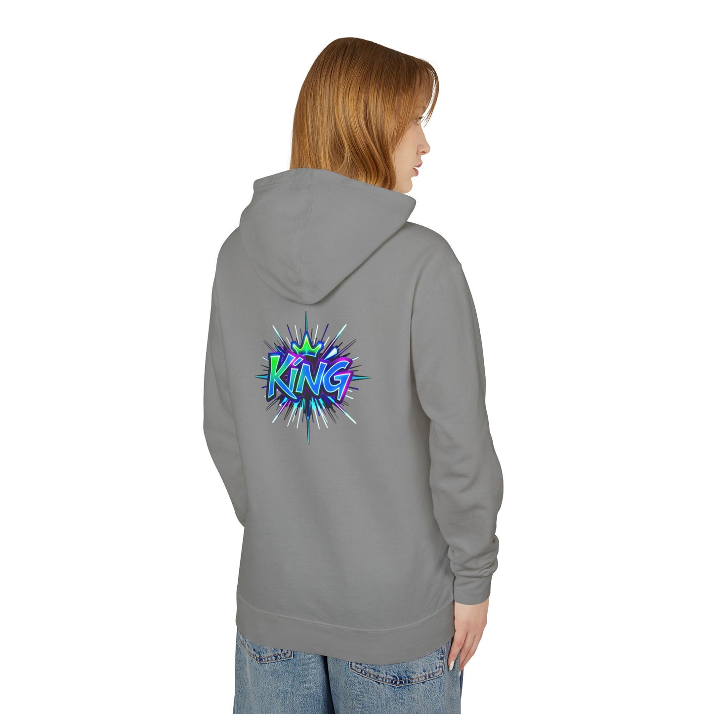 Colorful King Hoodie for Trendy Casual Wear, Unisex Lightweight Sweatshirt for Men & Women, Perfect Gift for Birthdays, Hip Hop Vibes, [...]