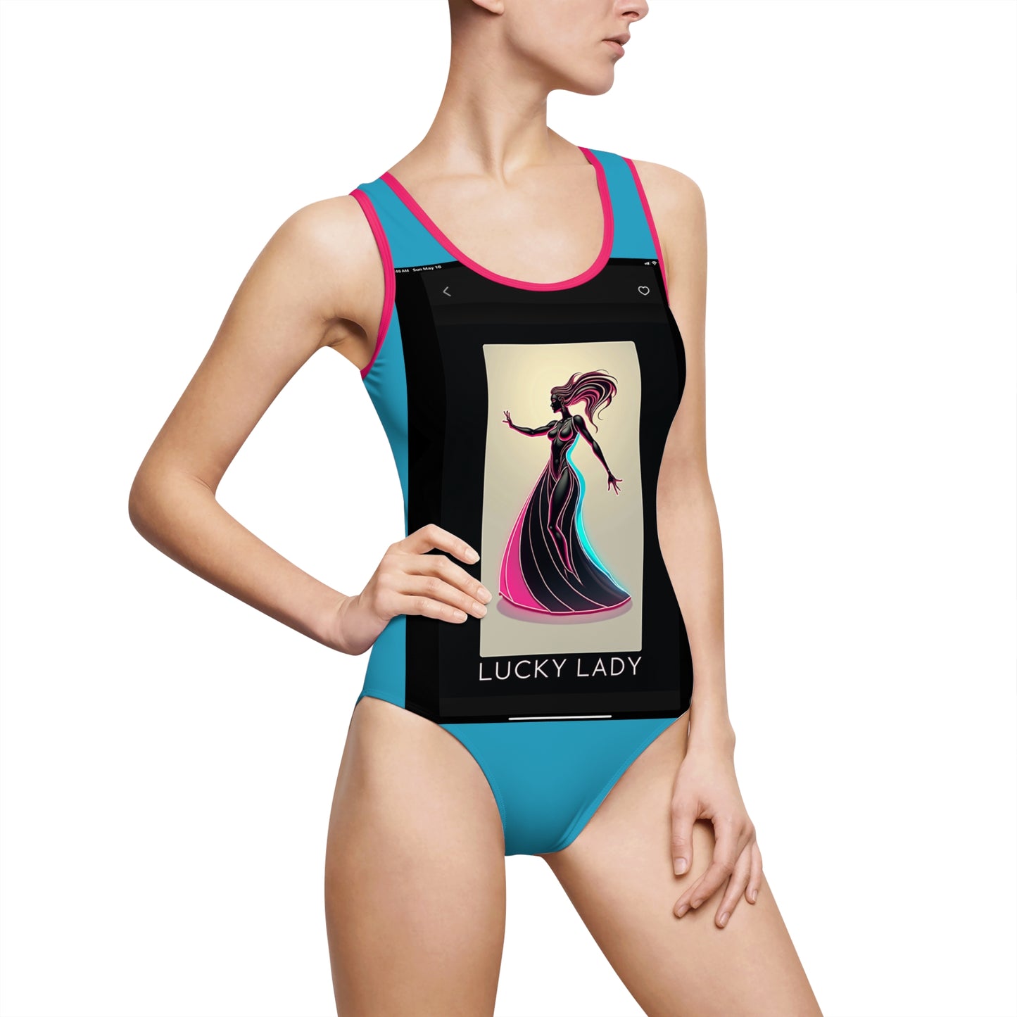 Lucky Lady Women's Classic One-Piece Swimsuit | Trendy Beachwear for Fashionistas