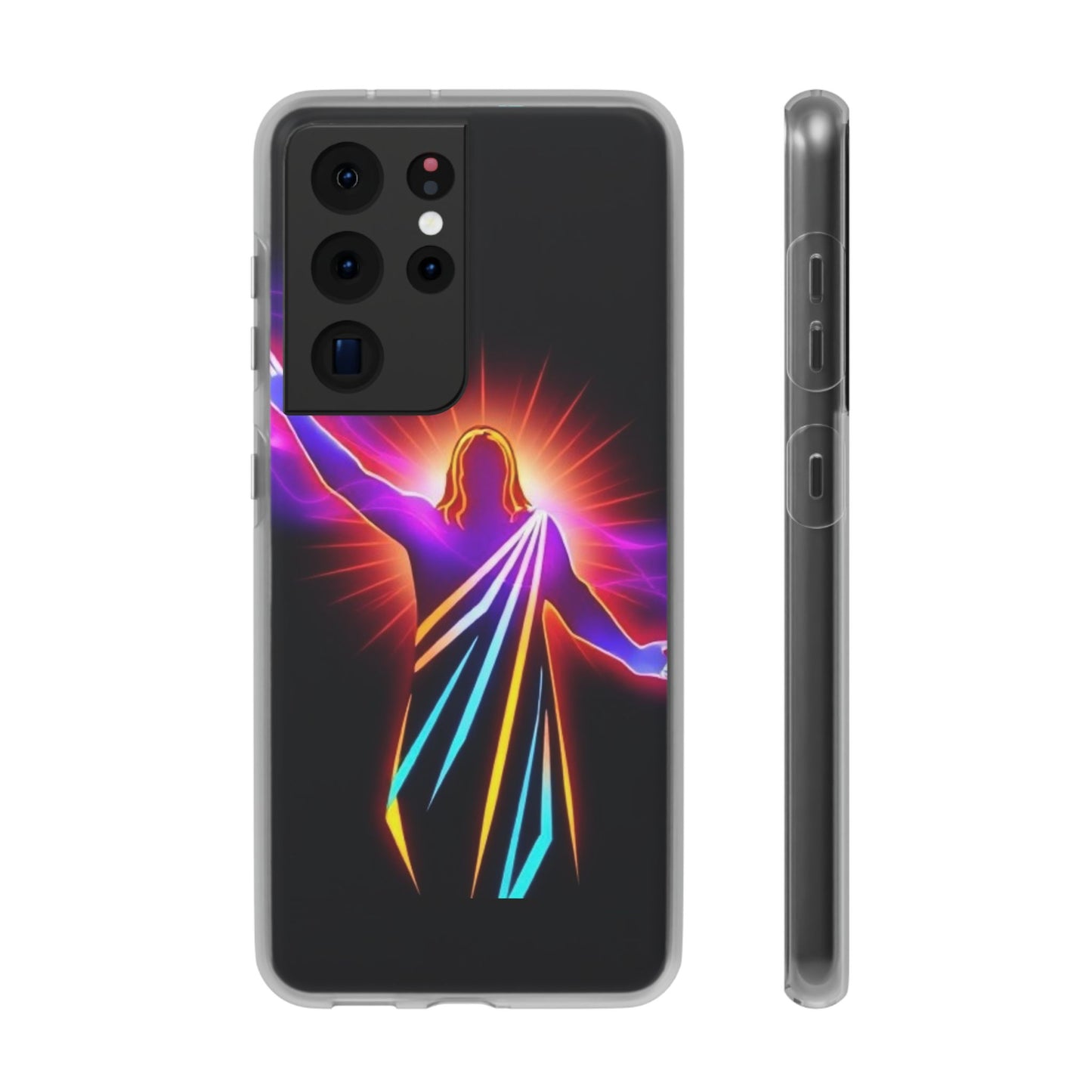 Inspirational Jesus Flexi Case - Colorful Phone Cover for Spiritual Connection