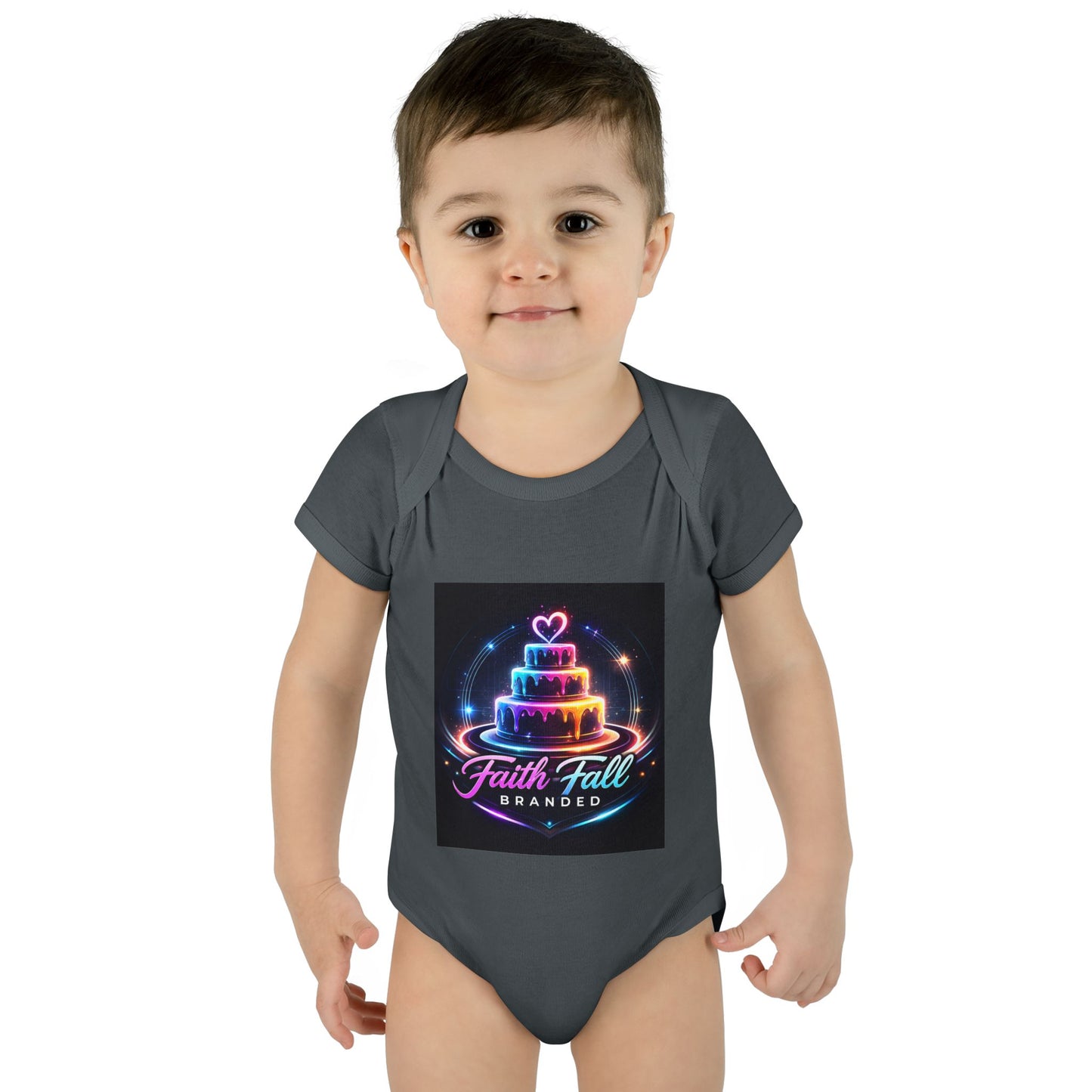 Infant Bodysuit — Neon Cake 'Faith, Fall, Brander' Baby Onesie