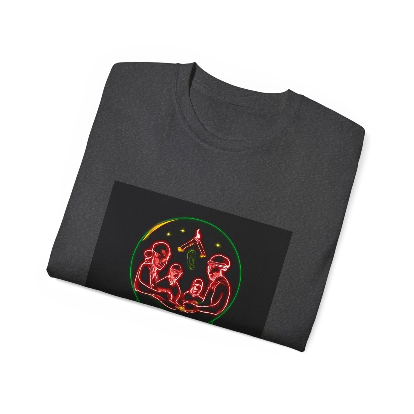 Festive Alien Tee, Unisex Holiday T-Shirt, Graphic Tee for Parties, Fun Gift for Friends, Quirky Style for Casual Wear