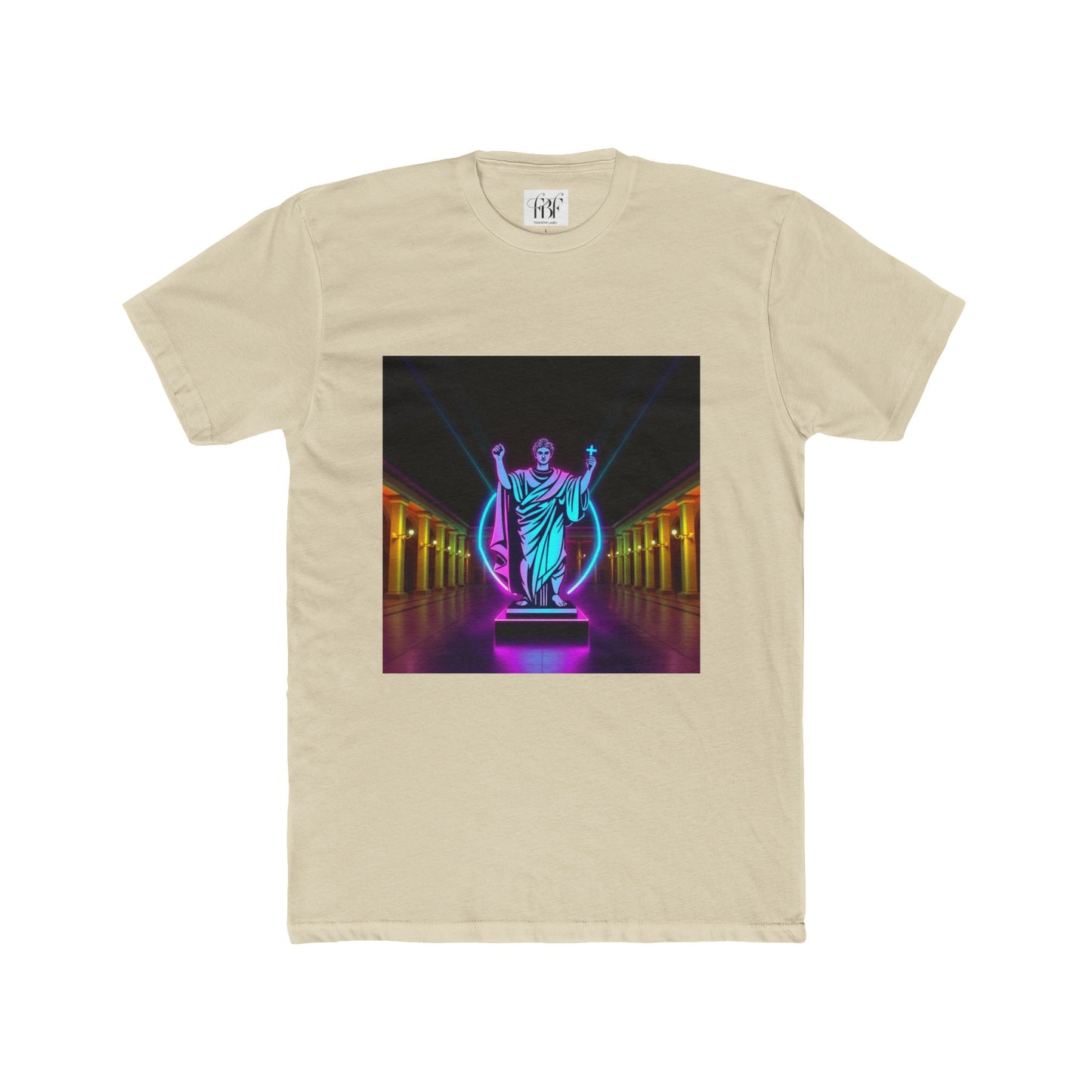 Neon Roman Statue T‑Shirt — Retro Futuristic Vaporwave Tee