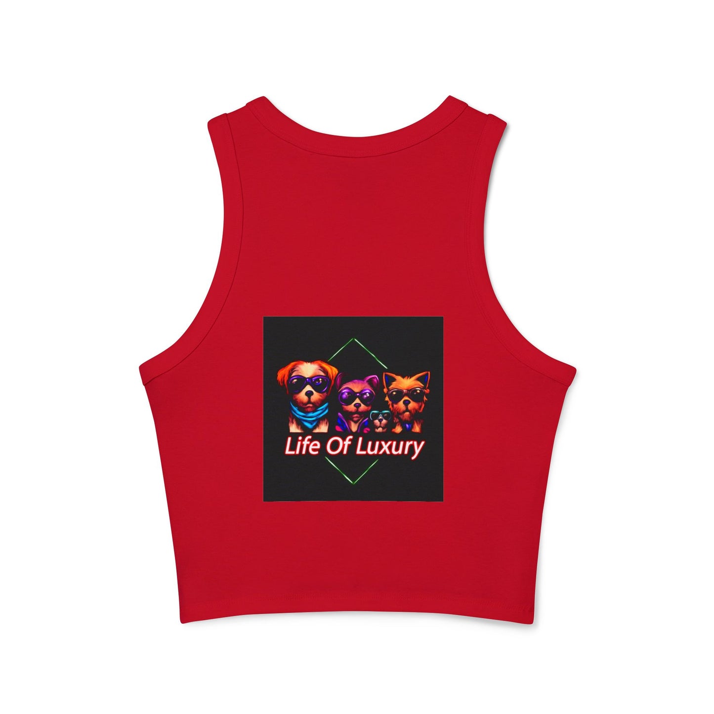 Life Of Luxury Dog-Themed Women's Micro Rib Racer Tank Top, Cute Pet Lover Apparel, Summer Fashion, Gift for Dog Moms, Casual Outfit