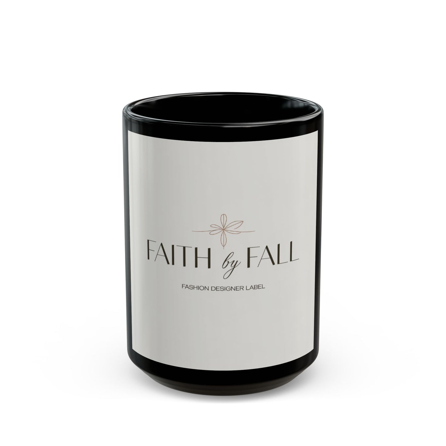 Elegant Faith by Fall Black Mug | 11oz & 15oz | Perfect Gift for Fashion Lovers, Home Decor, Winter Holidays, Coffee Enthusiasts