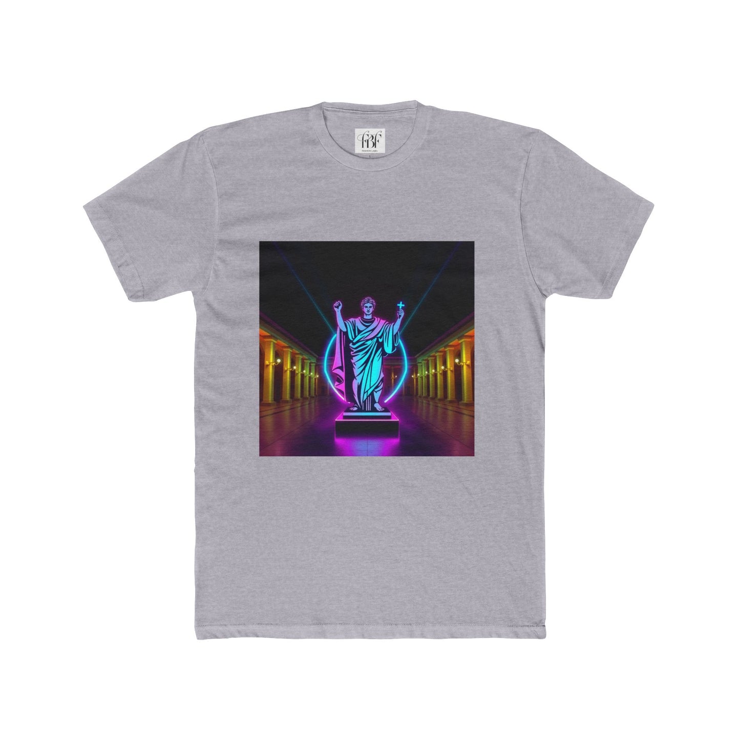 Neon Roman Statue T‑Shirt — Retro Futuristic Vaporwave Tee