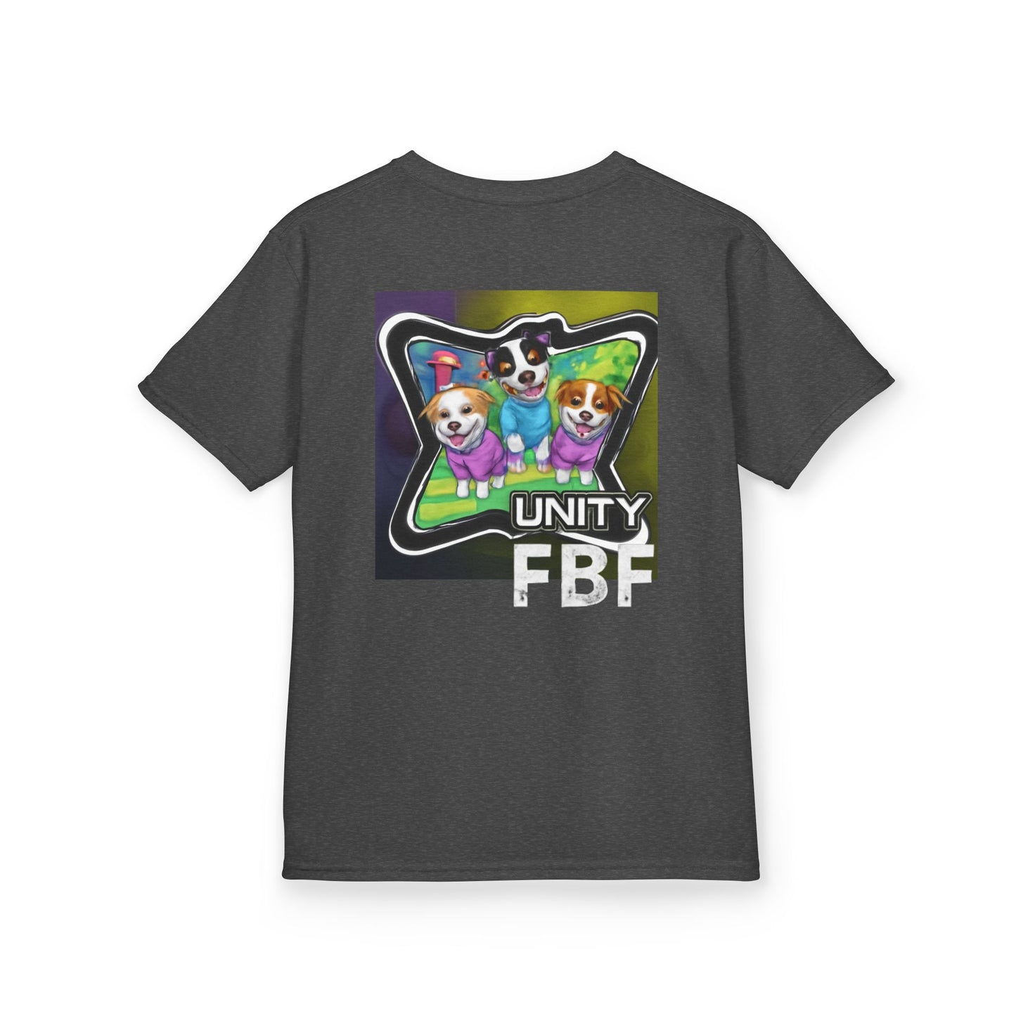Colorful Dog-Themed Kids Tee - 'Unity Fun' Design