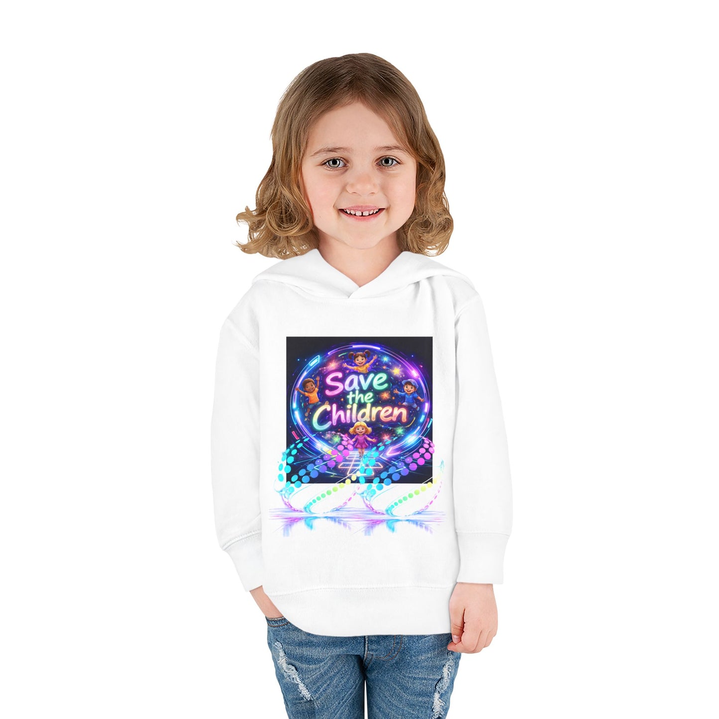 Save the Children Toddler Hoodie — Colorful Neon FBF Charity Pullover