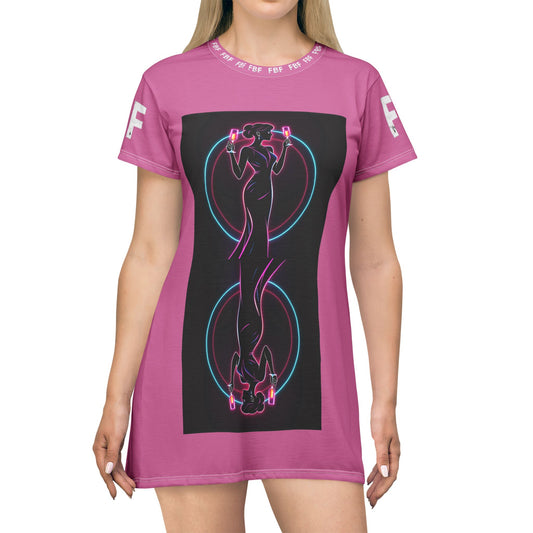 Neon Retro Vibes T‑Shirt Dress