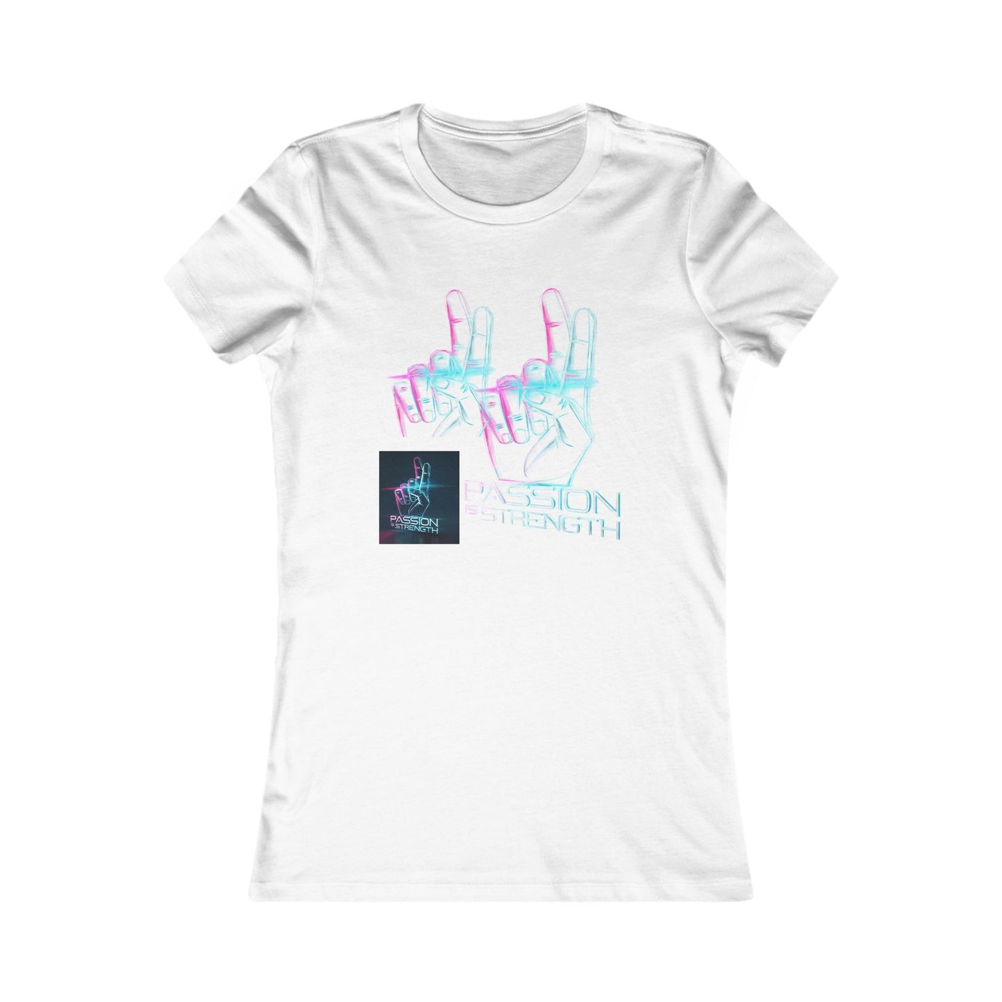 Passion Is Strength Women’s Tee — Retro Neon Hand Graphic