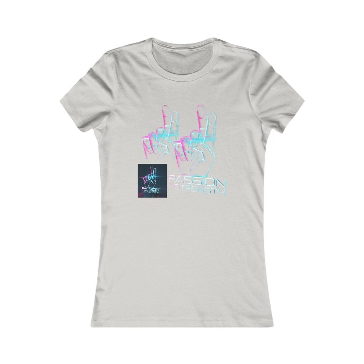Passion Is Strength Women’s Tee — Retro Neon Hand Graphic