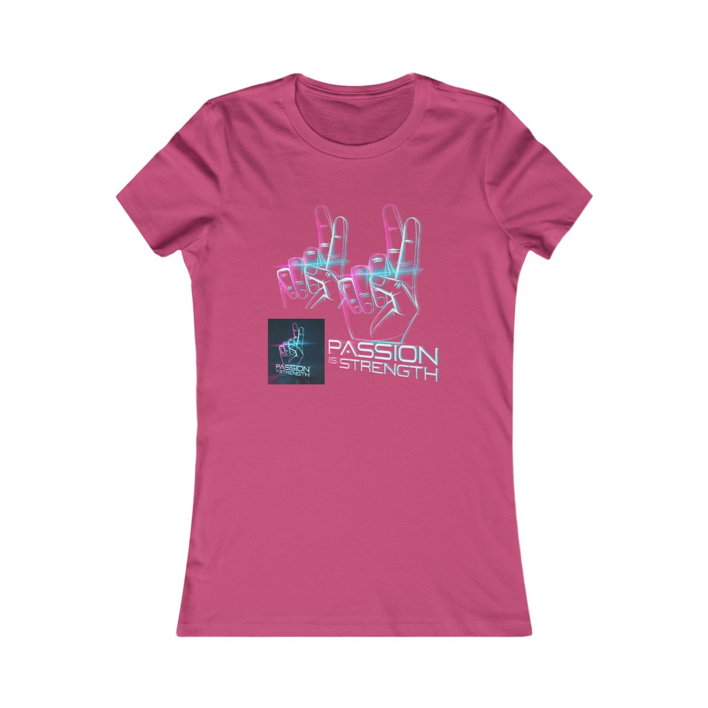 Passion Is Strength Women’s Tee — Retro Neon Hand Graphic