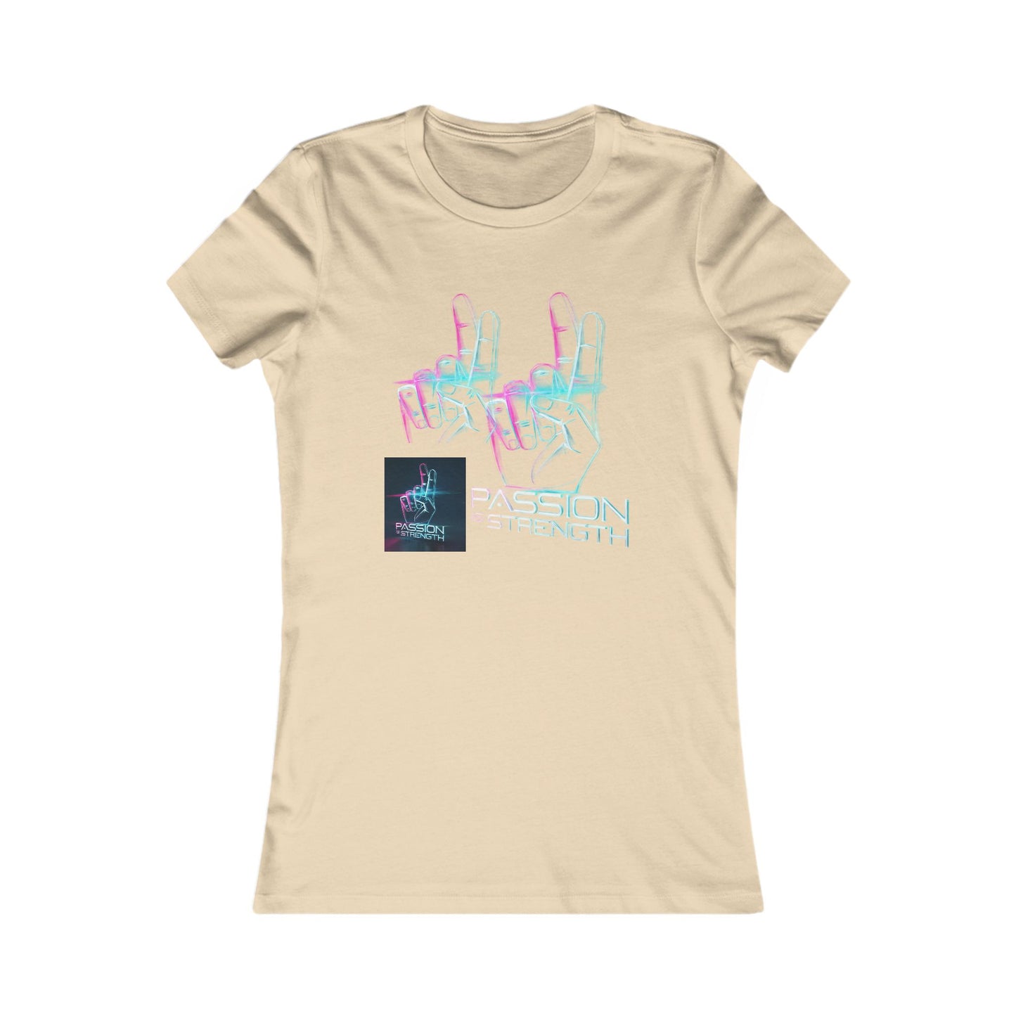 Passion Is Strength Women’s Tee — Retro Neon Hand Graphic