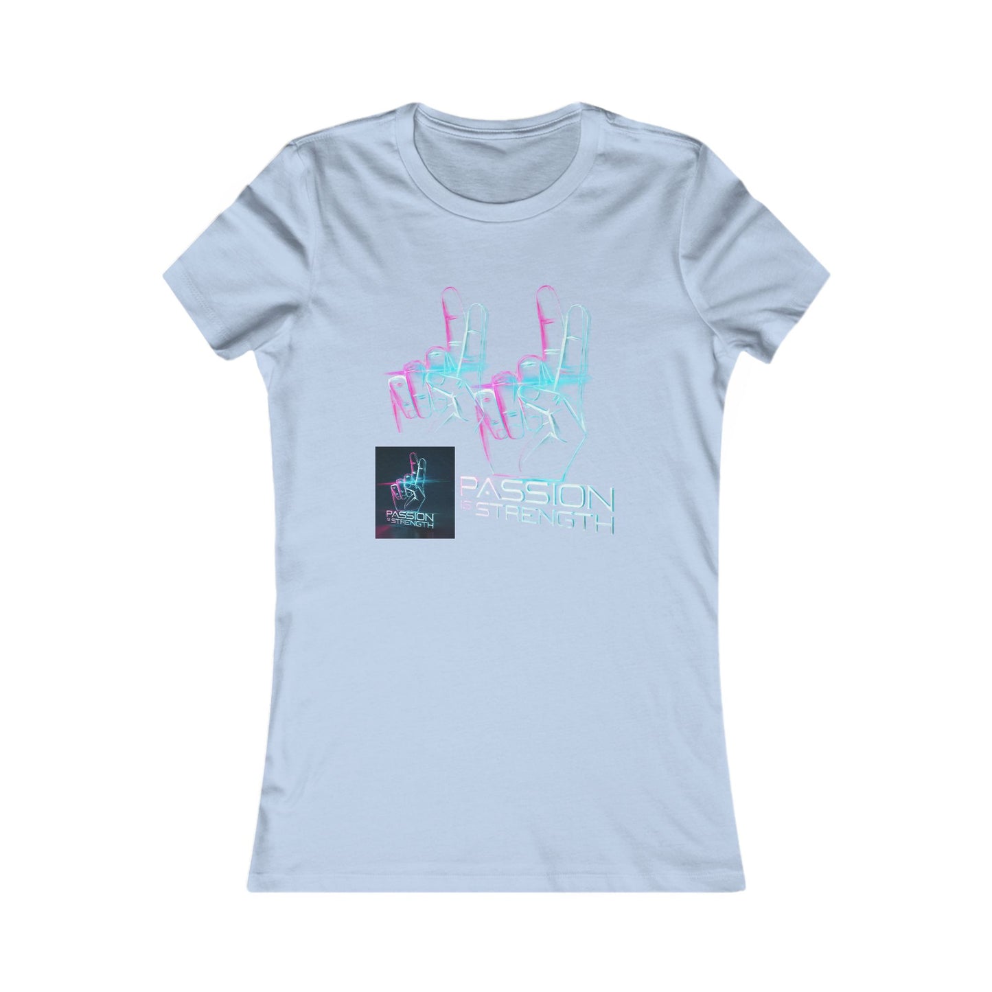 Passion Is Strength Women’s Tee — Retro Neon Hand Graphic