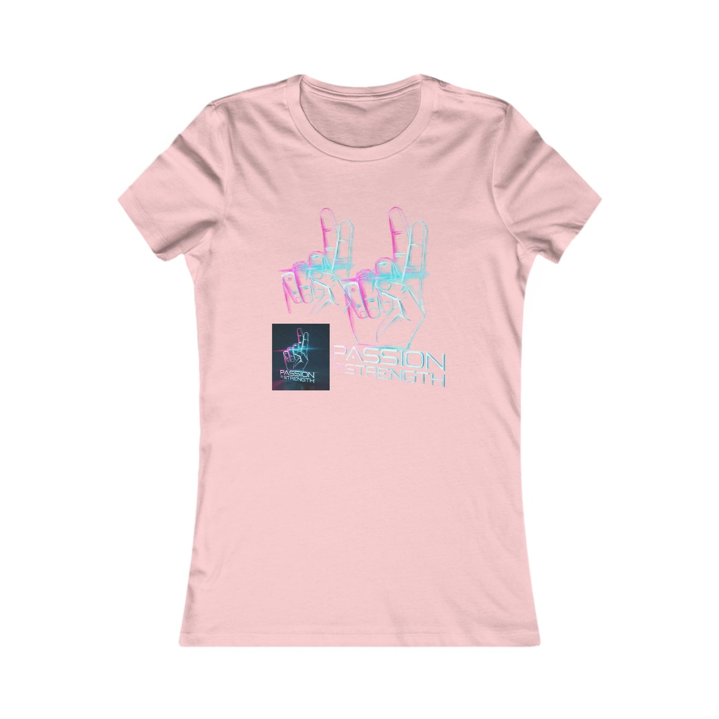 Passion Is Strength Women’s Tee — Retro Neon Hand Graphic