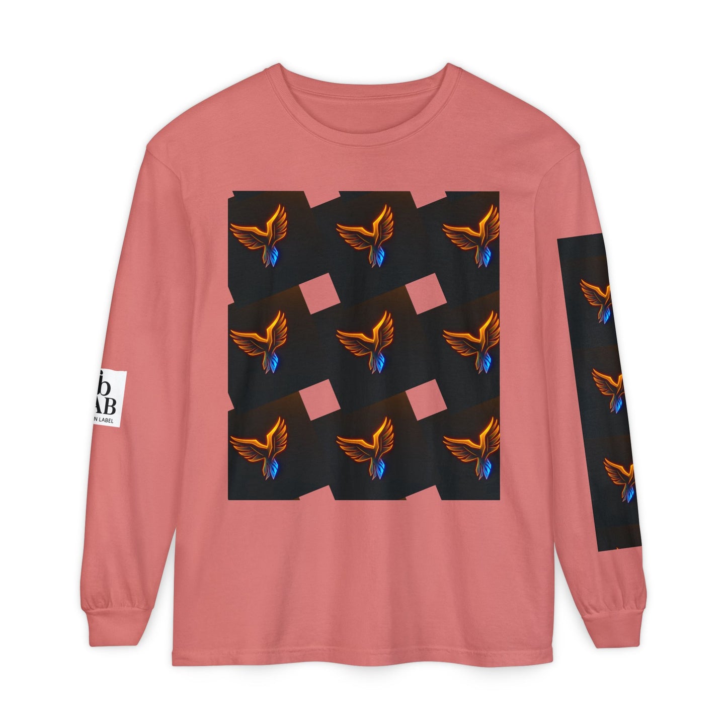 Vibrant Long Sleeve T-Shirt with Phoenix Design - Casual Wear for Bird Lovers, Gifts, Unique Fashion, Everyday Style, Unisex Apparel