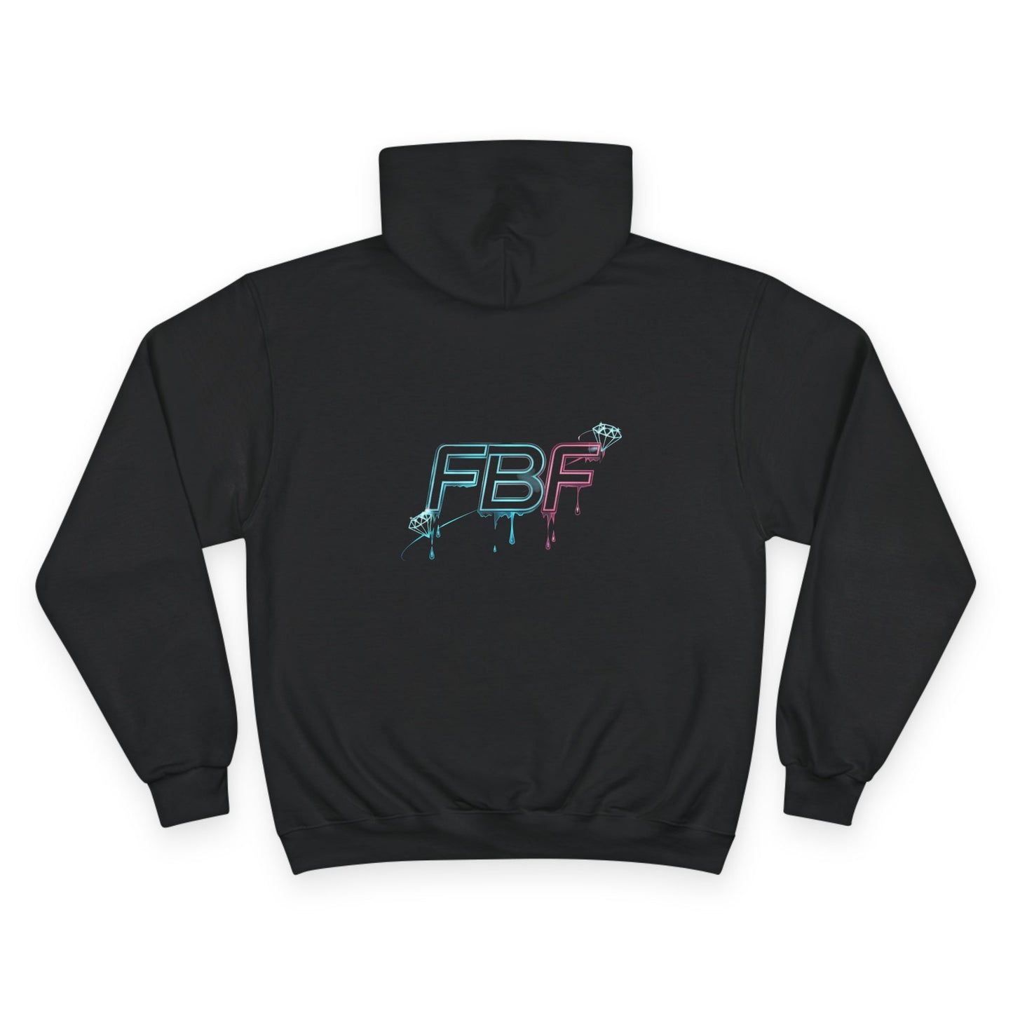 Fbf diamond Champion Hoodie — Dripping Diamond Heart Graphic Pullover