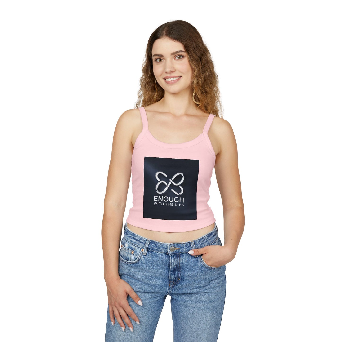 Empowering Women’s Spaghetti Strap Tank Top - 'Enough With The Lies' & 'Anti Lies' Designs