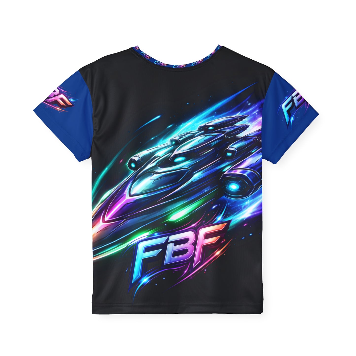 Kids Battleship Graphic Jersey — Neon Tank Gamer Tee (All-Over Print)