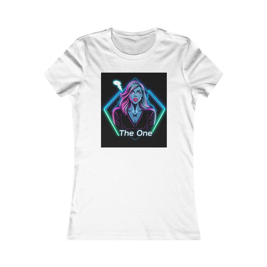 Women’s Graphic Tee — Neon ‘The One’ Portrait with Back Diamond FBF Logo