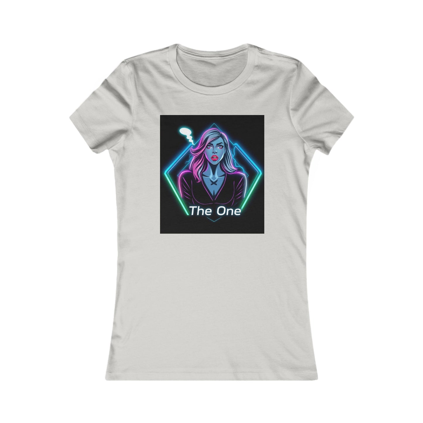 Women’s Graphic Tee — Neon ‘The One’ Portrait with Back Diamond FBF Logo
