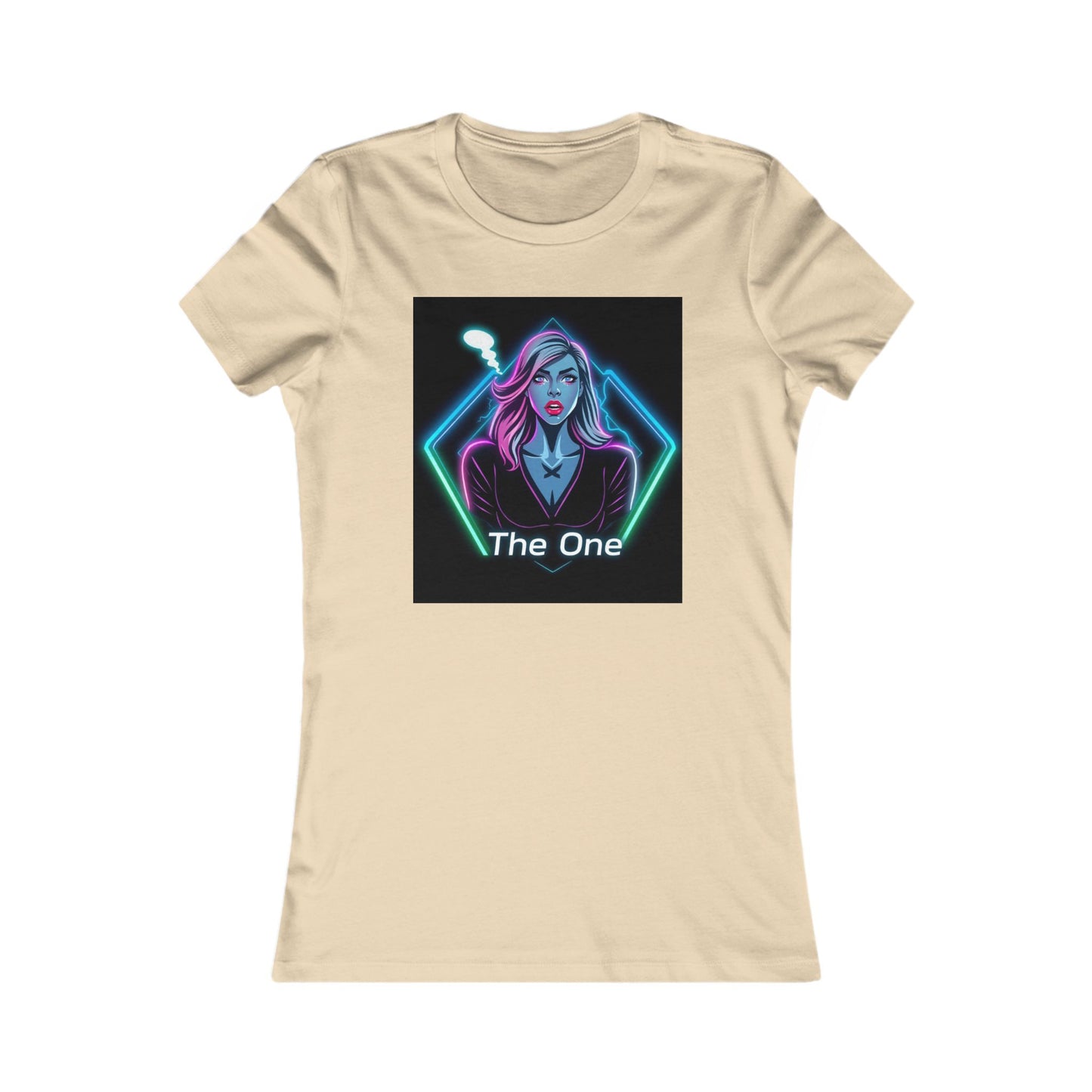 Women’s Graphic Tee — Neon ‘The One’ Portrait with Back Diamond FBF Logo
