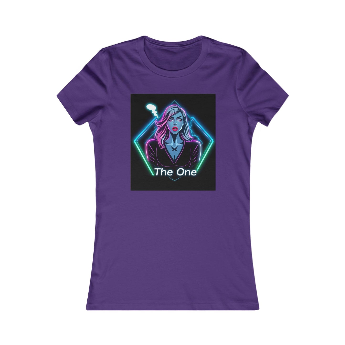 Women’s Graphic Tee — Neon ‘The One’ Portrait with Back Diamond FBF Logo