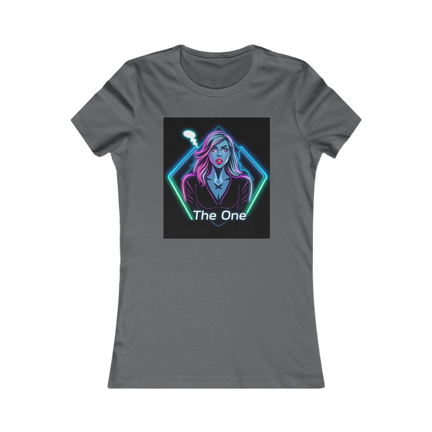Women’s Graphic Tee — Neon ‘The One’ Portrait with Back Diamond FBF Logo