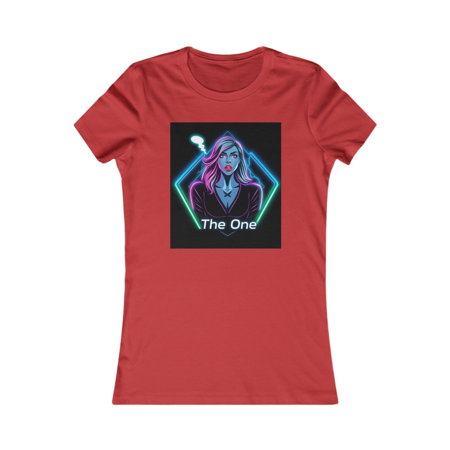 Women’s Graphic Tee — Neon ‘The One’ Portrait with Back Diamond FBF Logo