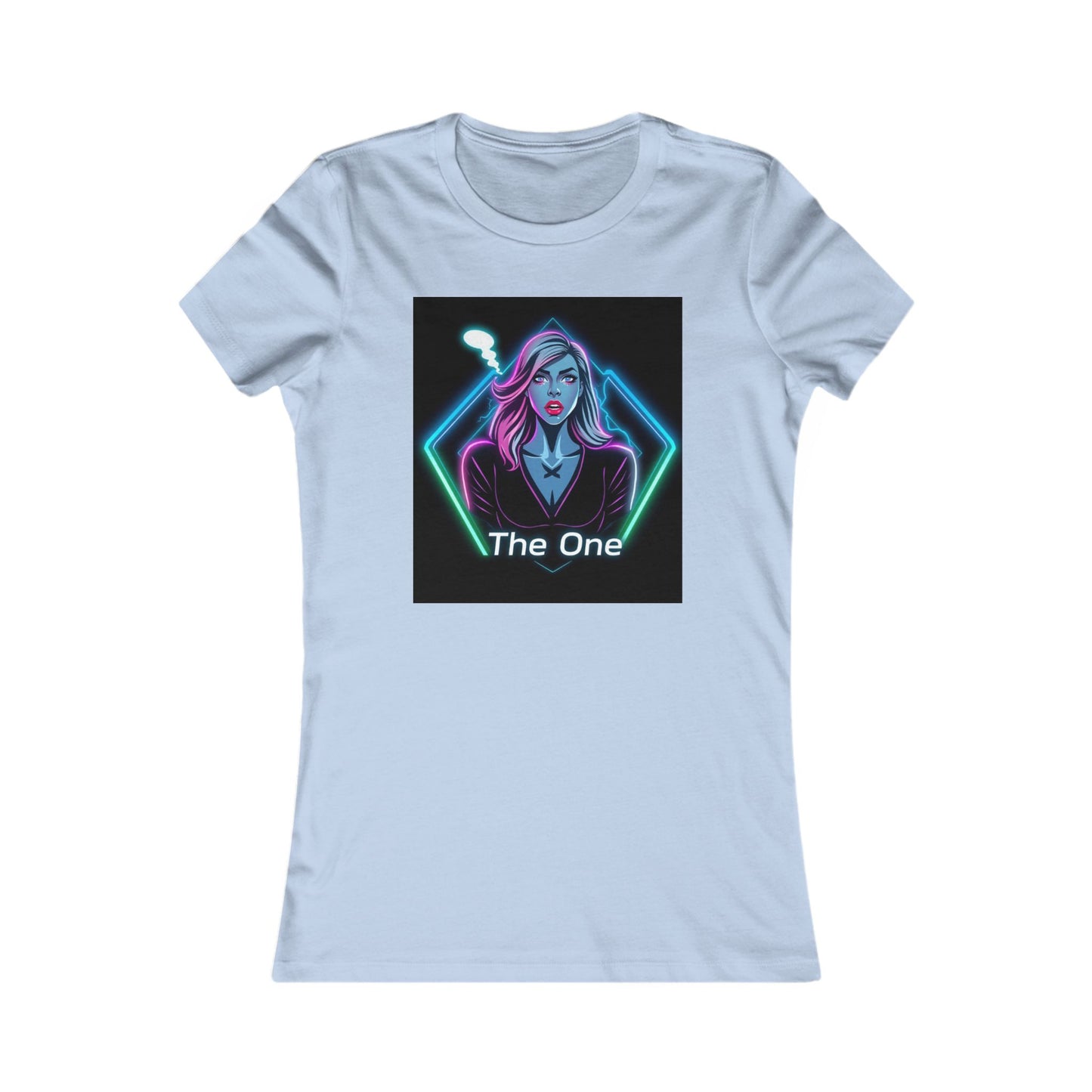 Women’s Graphic Tee — Neon ‘The One’ Portrait with Back Diamond FBF Logo