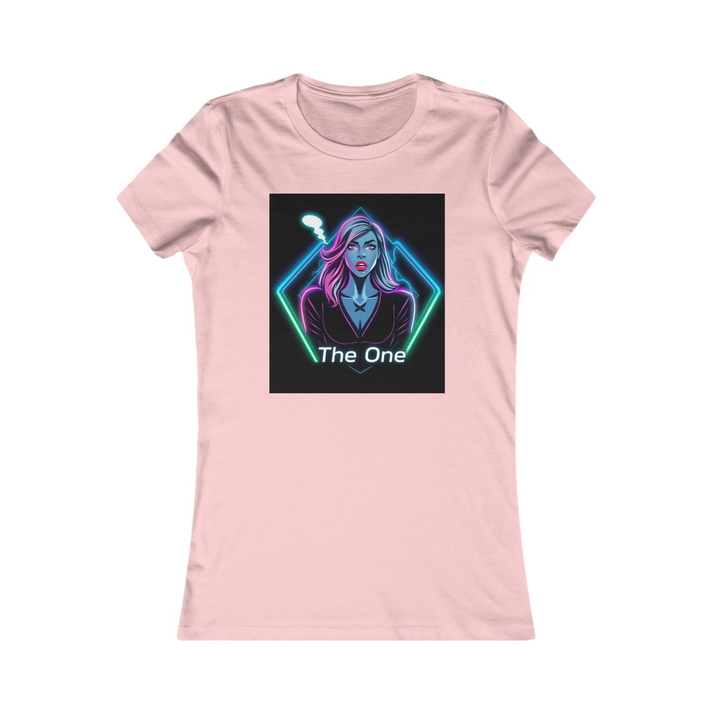 Women’s Graphic Tee — Neon ‘The One’ Portrait with Back Diamond FBF Logo