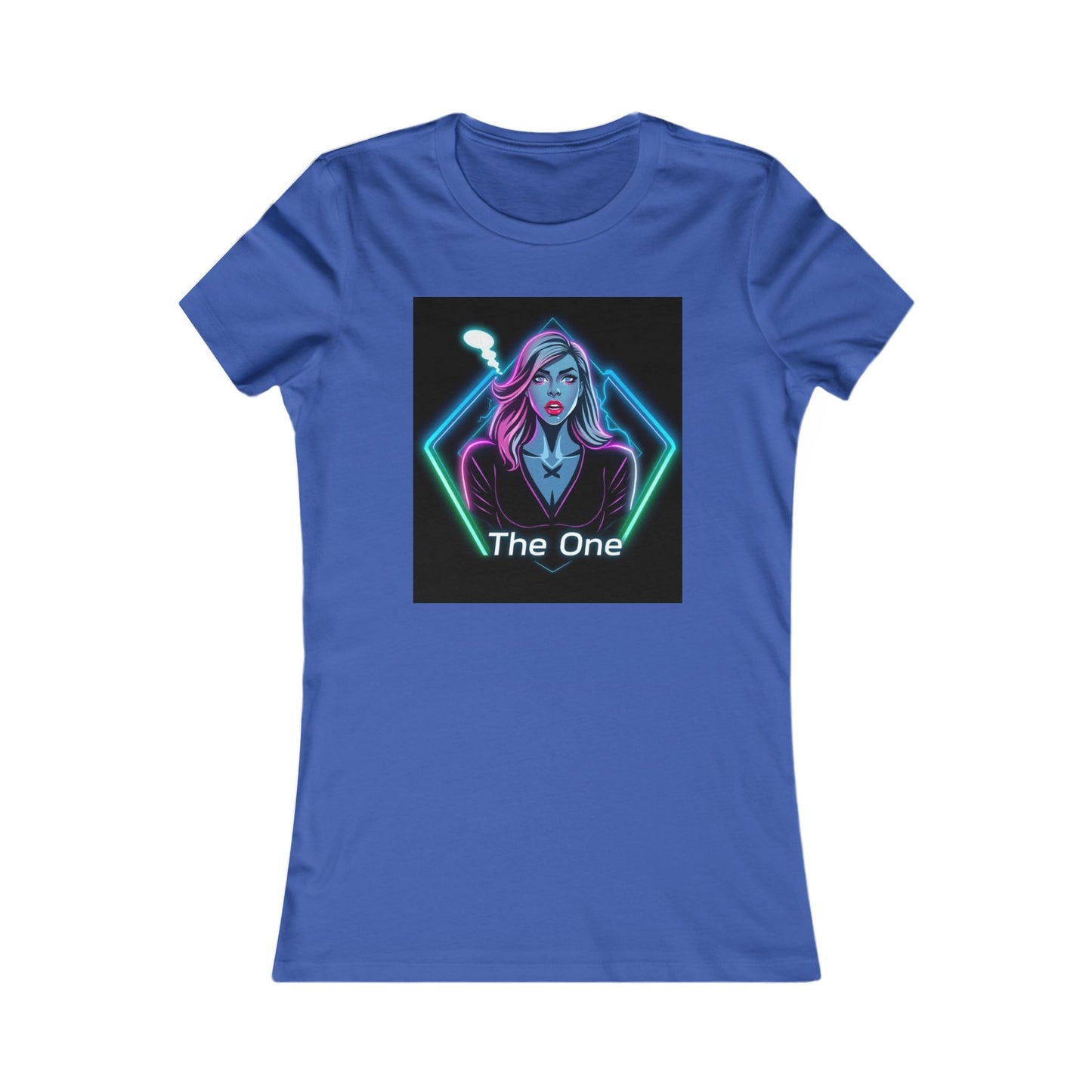 Women’s Graphic Tee — Neon ‘The One’ Portrait with Back Diamond FBF Logo