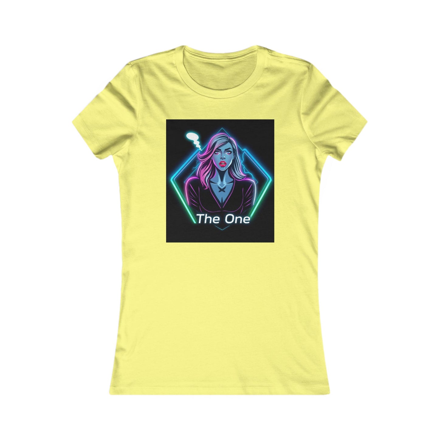 Women’s Graphic Tee — Neon ‘The One’ Portrait with Back Diamond FBF Logo
