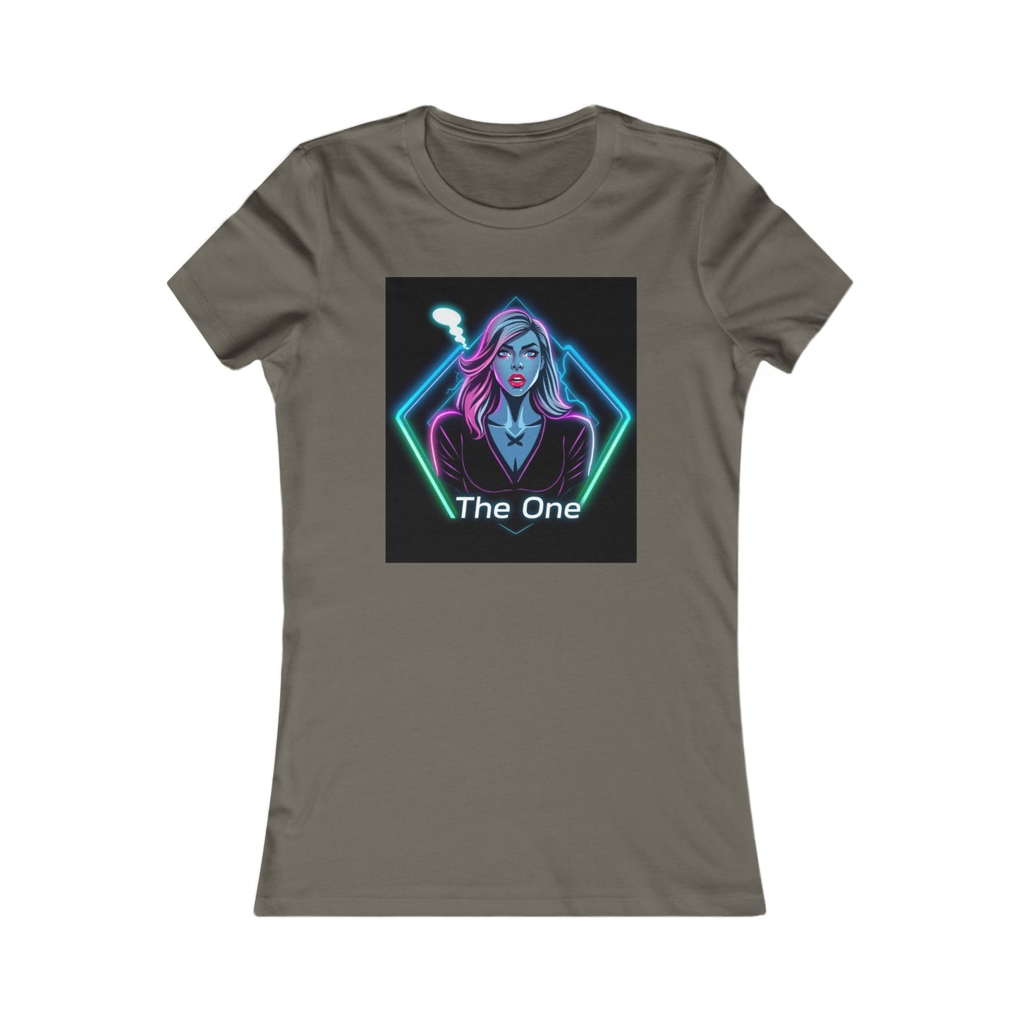 Women’s Graphic Tee — Neon ‘The One’ Portrait with Back Diamond FBF Logo