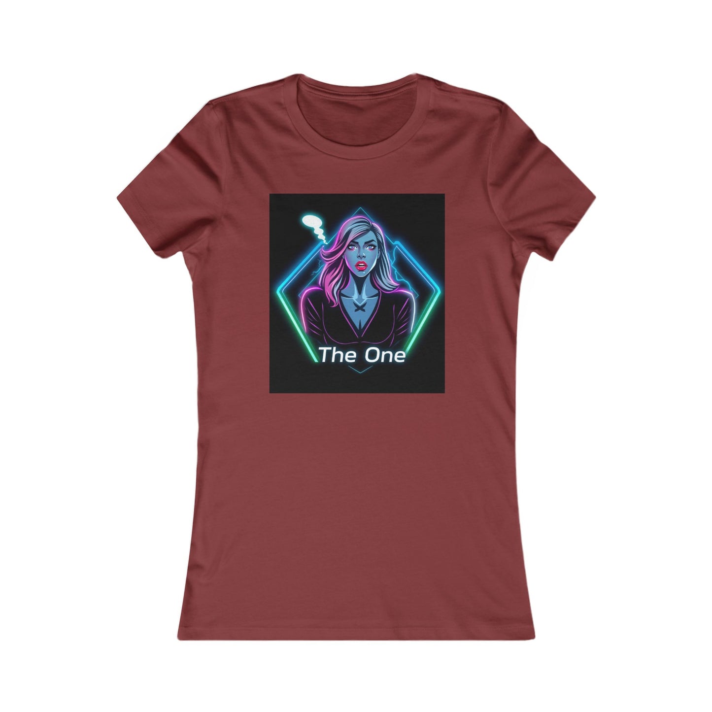 Women’s Graphic Tee — Neon ‘The One’ Portrait with Back Diamond FBF Logo
