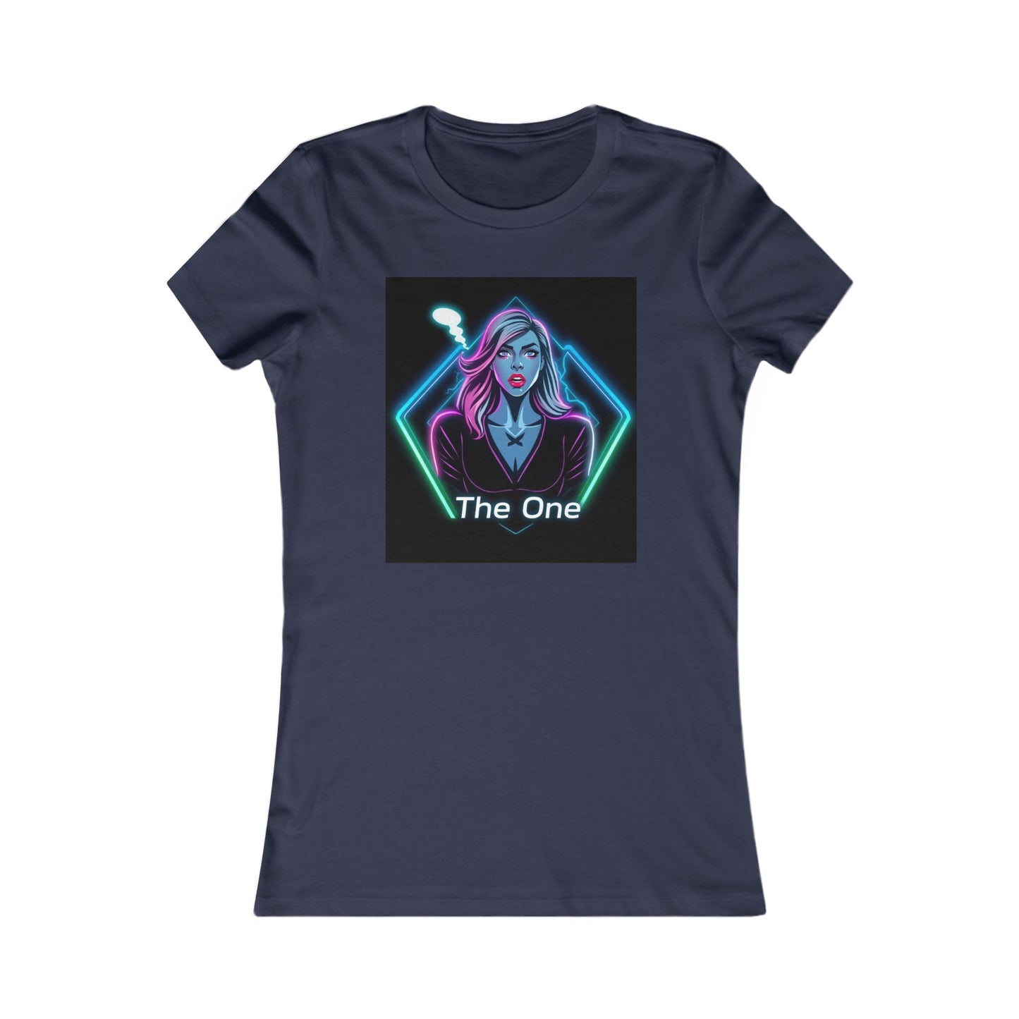 Women’s Graphic Tee — Neon ‘The One’ Portrait with Back Diamond FBF Logo