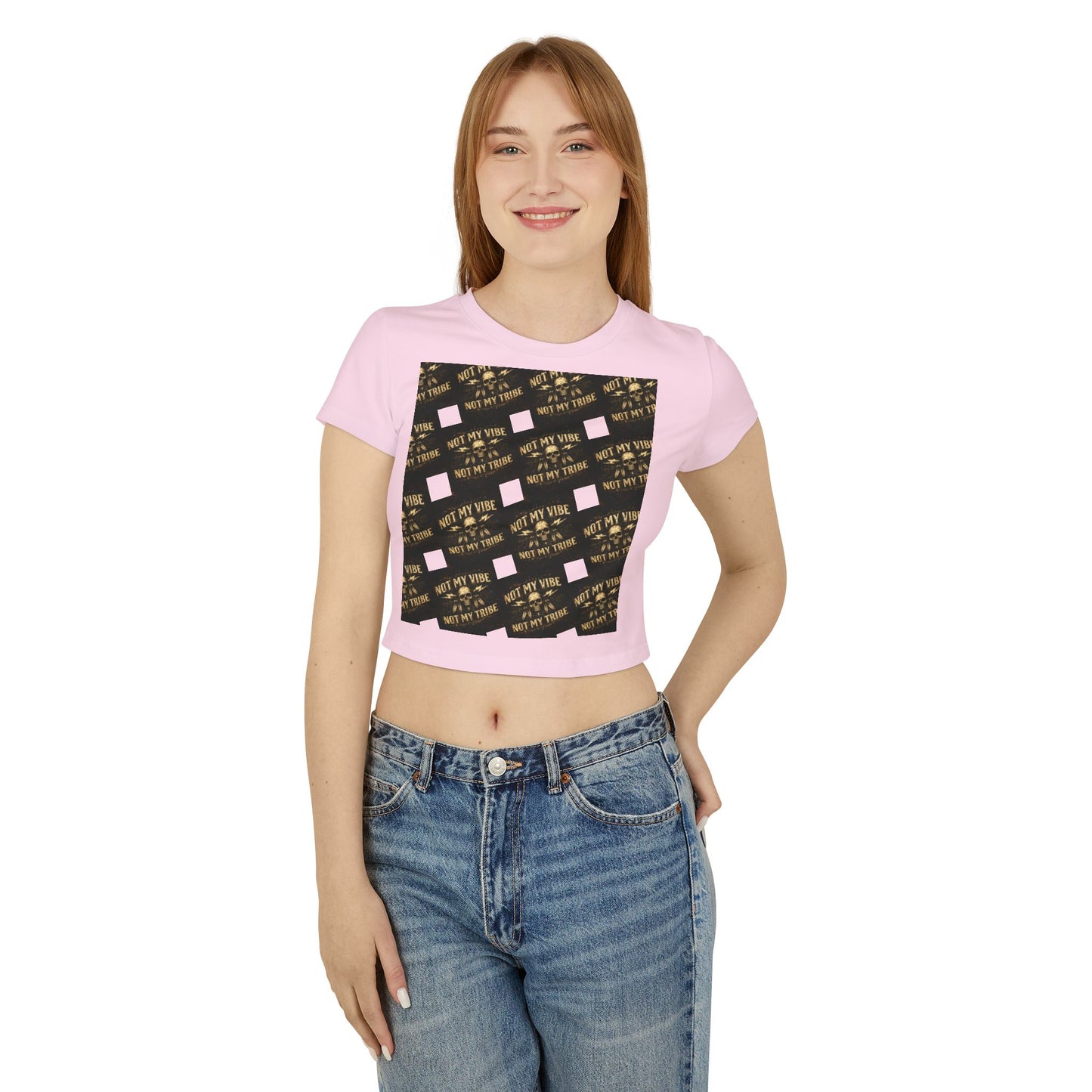 Not My Vibe Cropped Baby Tee — Funny Sarcastic Graphic Top for Women
