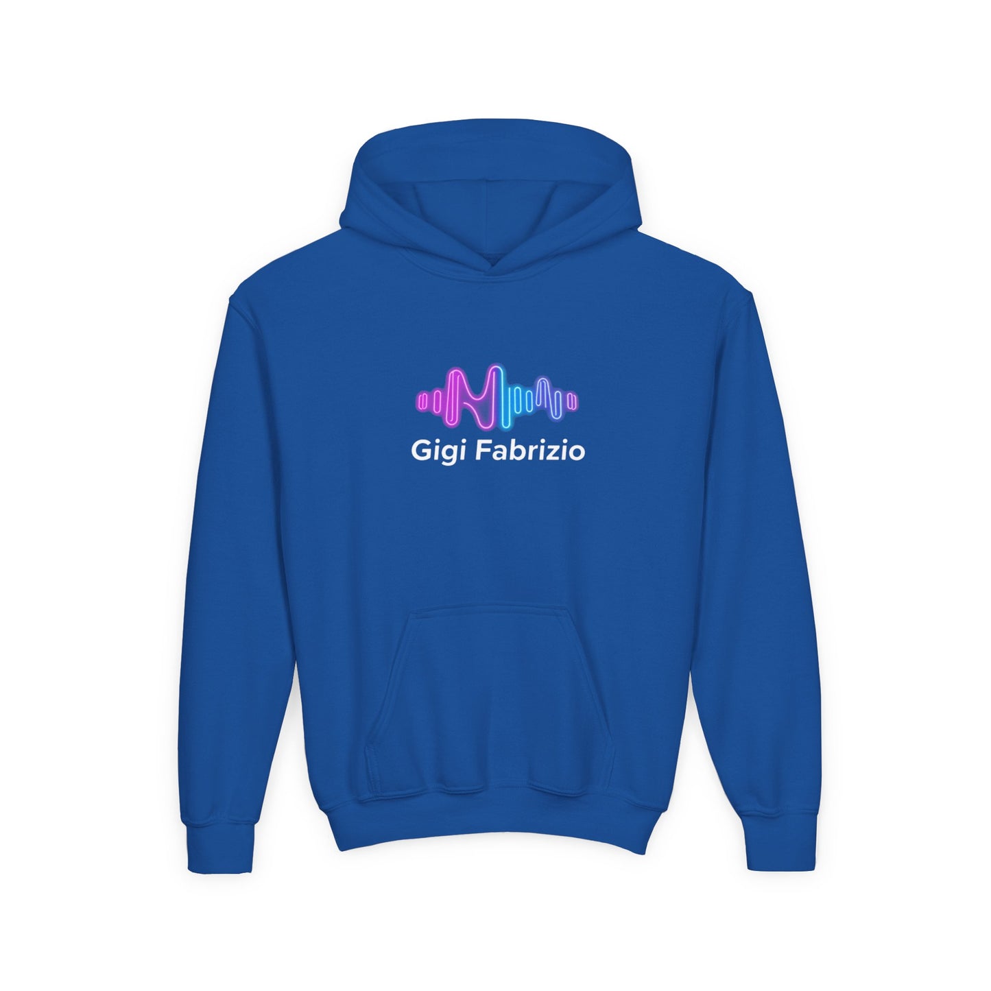 Youth Hoodie with Pastel Soundwave & FBF Back Print – Cute Music Graphic Pullover