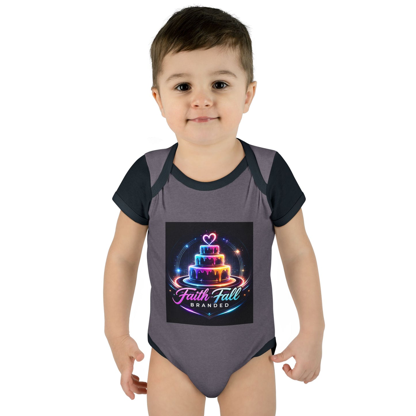 Infant Bodysuit — Neon Cake 'Faith, Fall, Brander' Baby Onesie